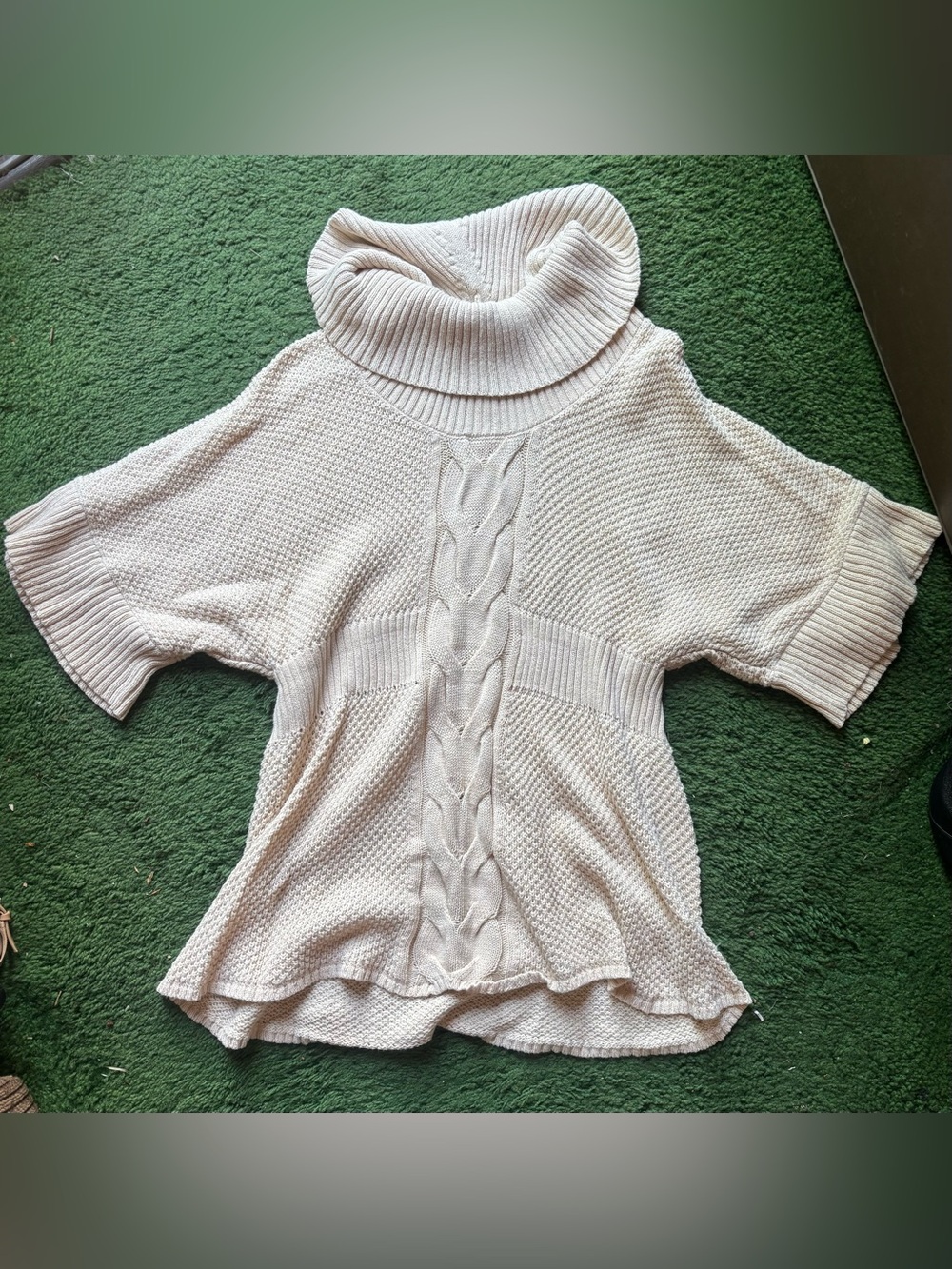 Calvin Klein Jeans Cream Cable Turtleneck Sweater